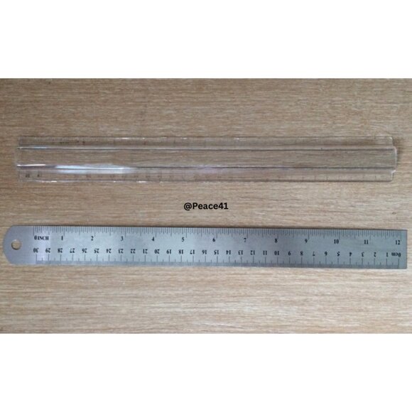 Set of 2 Durable Measuring Rulers – School, Office, Craft Use In Good Condition - Picture 1 of 2
